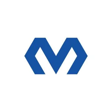 Letter m simple geometric line logo vector Stock Illustration