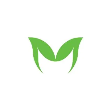 Letter m simple leaf logo vector Illustrazione stock