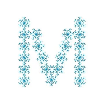Letter M from snowflakes Stock-Illustration