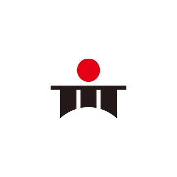 Letter m sun bridge simple colorful logo vector Stock Illustration