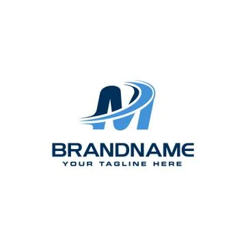 Letter M technology Solution Logo design concept template Stock Illustration