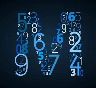 Letter M, vector font from numbers Stock Illustration