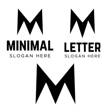 Letter M vector line logo. Minimalism M logotype Stock Illustration