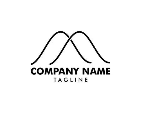 Letter M vector line logo design Stock Illustration