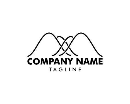Letter M vector line logo design 스톡 일러스트