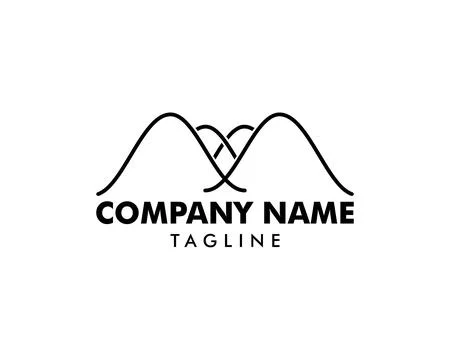 Letter M vector line logo design 스톡 일러스트