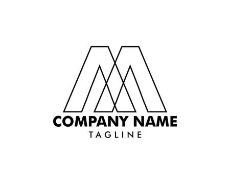 Letter M vector line logo design 스톡 일러스트