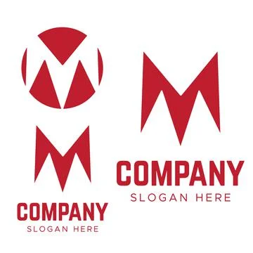 Letter M vector line logos. Minimalism M logotype Stock Illustration