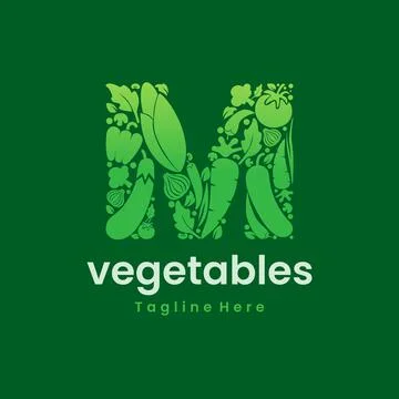 Letter M Vegetables Logo Vector Stock Illustration