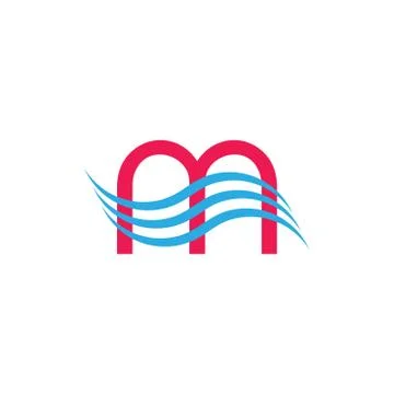 Letter m waves logo vector Illustrazione stock