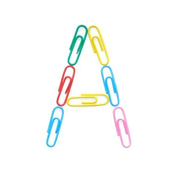 Letter a made with clips Stock Photos