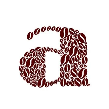 Letter a made of coffee beans vector set Illustrazione stock
