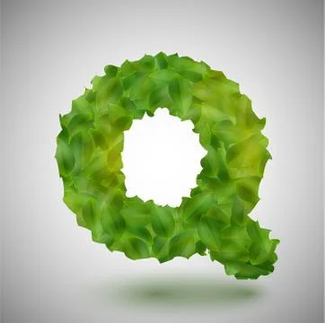 A letter made by leaves, vector. Stock Illustration