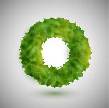 A letter made by leaves, vector. Stock Illustration