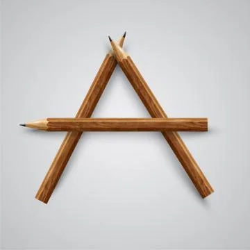A letter made by pencil, vector. Stock Illustration