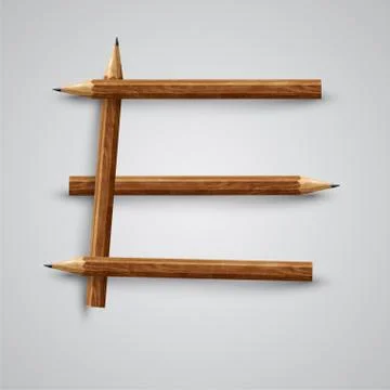 A letter made by pencil, vector. Illustrazione stock