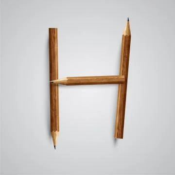 A letter made by pencil, vector. Illustrazione stock