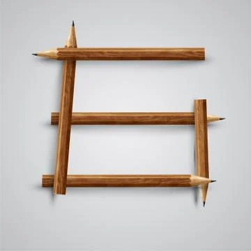 A letter made by pencil, vector. Illustrazione stock