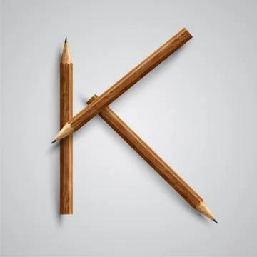A letter made by pencil, vector. Stock Illustration