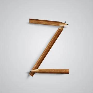 A letter made by pencil, vector. Illustrazione stock