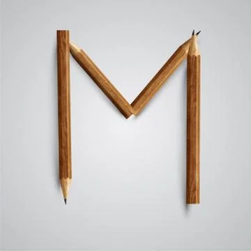 A letter made by pencil, vector. Illustrazione stock