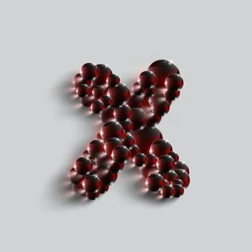A letter made by red spheres, vector. Stock Illustration