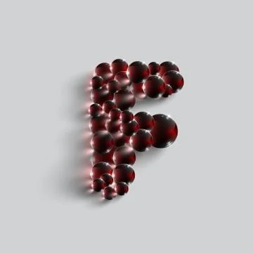 A letter made by red spheres, vector. Stock Illustration
