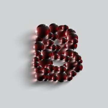 A letter made by red spheres, vector. Stock Illustration
