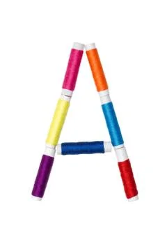 A letter made of spool sewing thread Stock Photos