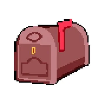 Letter mailbox mail pixel art vector illustration Stock Illustration