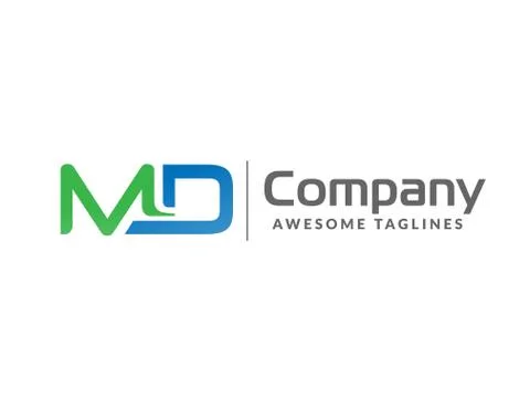 Letter MD geometric strong monogram logo Illustrazione stock