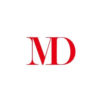 Letter md linked red simple serif logo vector Stock-Illustration