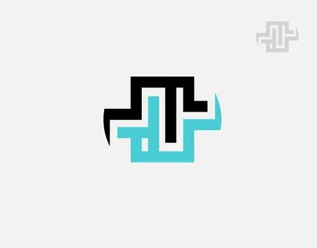 Letter MD logotype on white background in vector illustration Stock Illustration