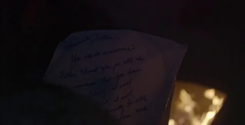 Letter with message against sky lantern Stock Footage 73566894