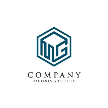 Letter MG logo with 3d square design vector Illustrazione stock
