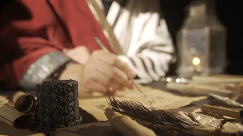 Letter in the Middle Ages. Stock Footage 199584216