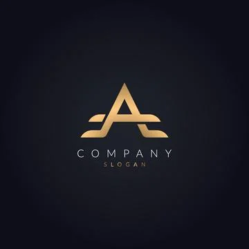 Letter minimalist A logo monogram vector - classic style simple A icon Stock Illustration