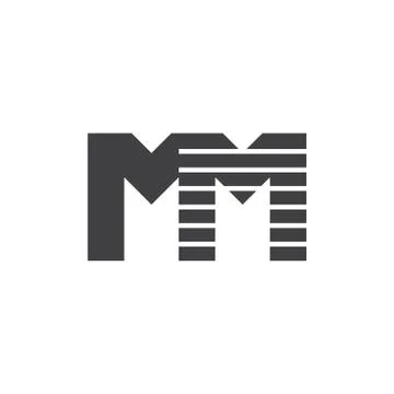 Letter mm stripes dynamic logo vector Stock Illustration