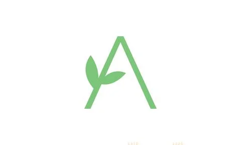 Letter A modern triangle line with leaf logo symbol icon vector graphic desig Stock Illustration