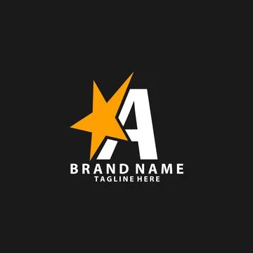 Letter A monogram star design logo Stock Illustration
