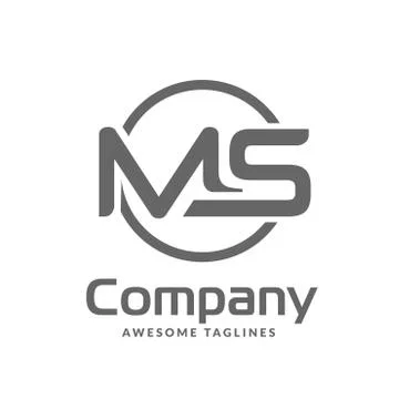 Letter MS with circle logo Stock Illustration
