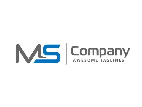 Letter MS geometric strong monogram logo Stock Illustration
