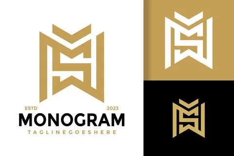 Letter MS Monogram Logo Logos Design Element Stock Vector Illustration Templa Stock Illustration