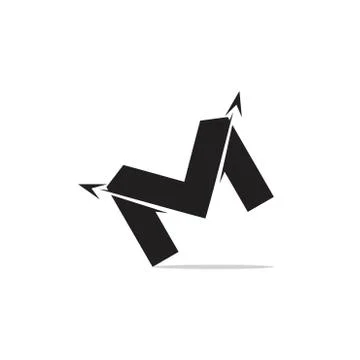 Letter mv simple geometric motion arrow logo vector Stock Illustration