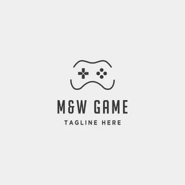 Letter MW game logo design template concept controller Stock Illustration