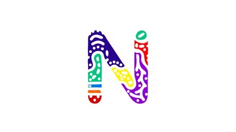 Letter N. 4K video. Unique font animated isolated on White background Stock Footage 157992162