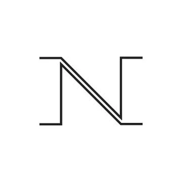 Letter n av simple line logo vector Stock Illustration