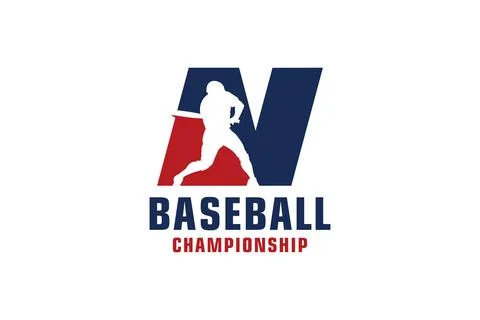 Letter N with Baseball Logo Design. Vector Design Template Elements for Spo.. Stock Illustration