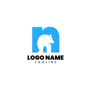 Letter N bear logo design vector Illustrazione stock