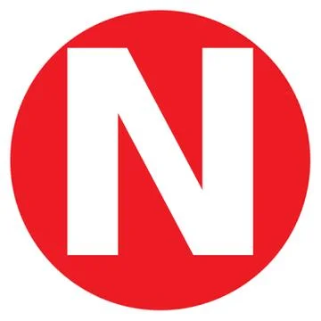 The Letter N Big Red Dot Letters And Numbers White Capitalized Font On A Big  Stock Illustration